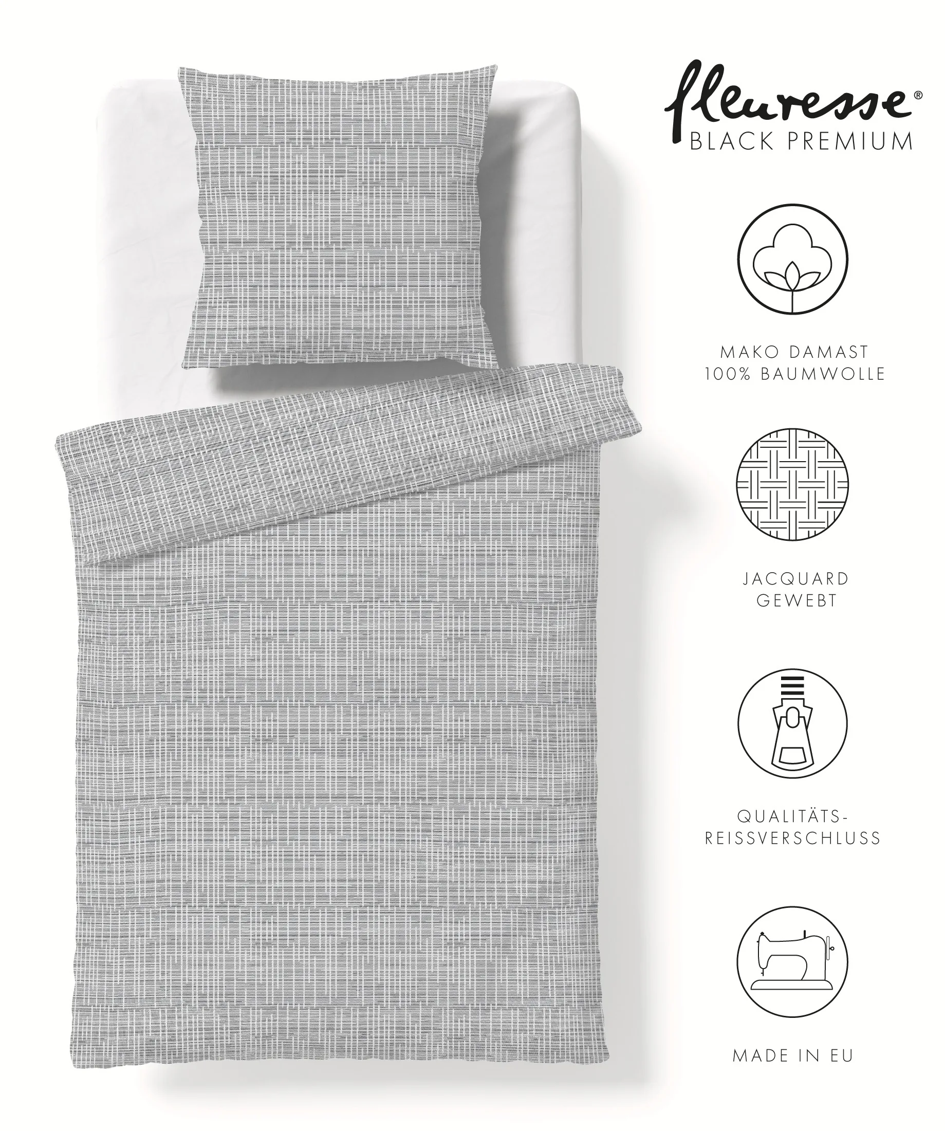 Black Premium Damast Grau – Freisteller