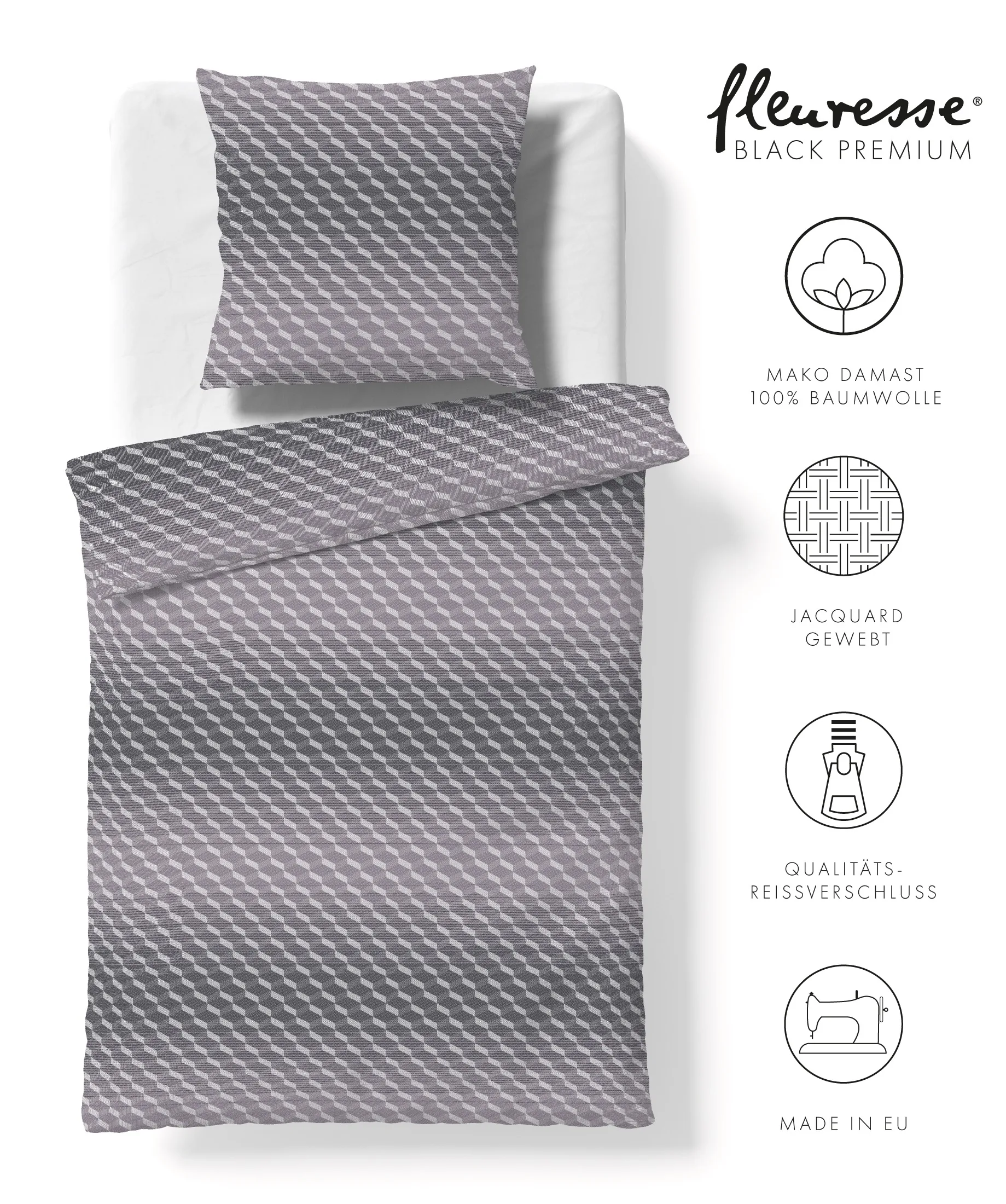 Black Premium Damast Grau – Freisteller