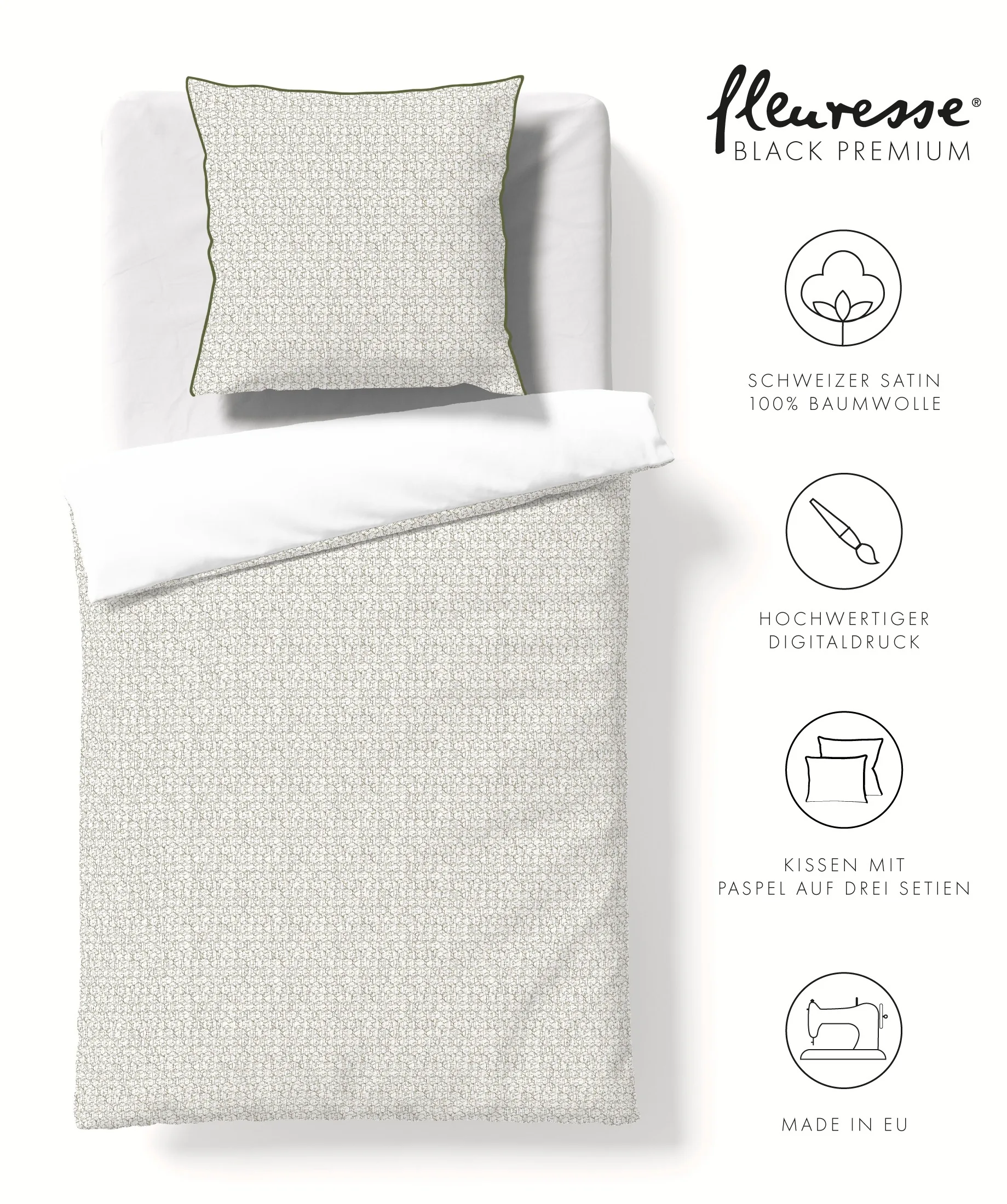 Black Premium Schweizer Satin Grau-Grün – Freisteller