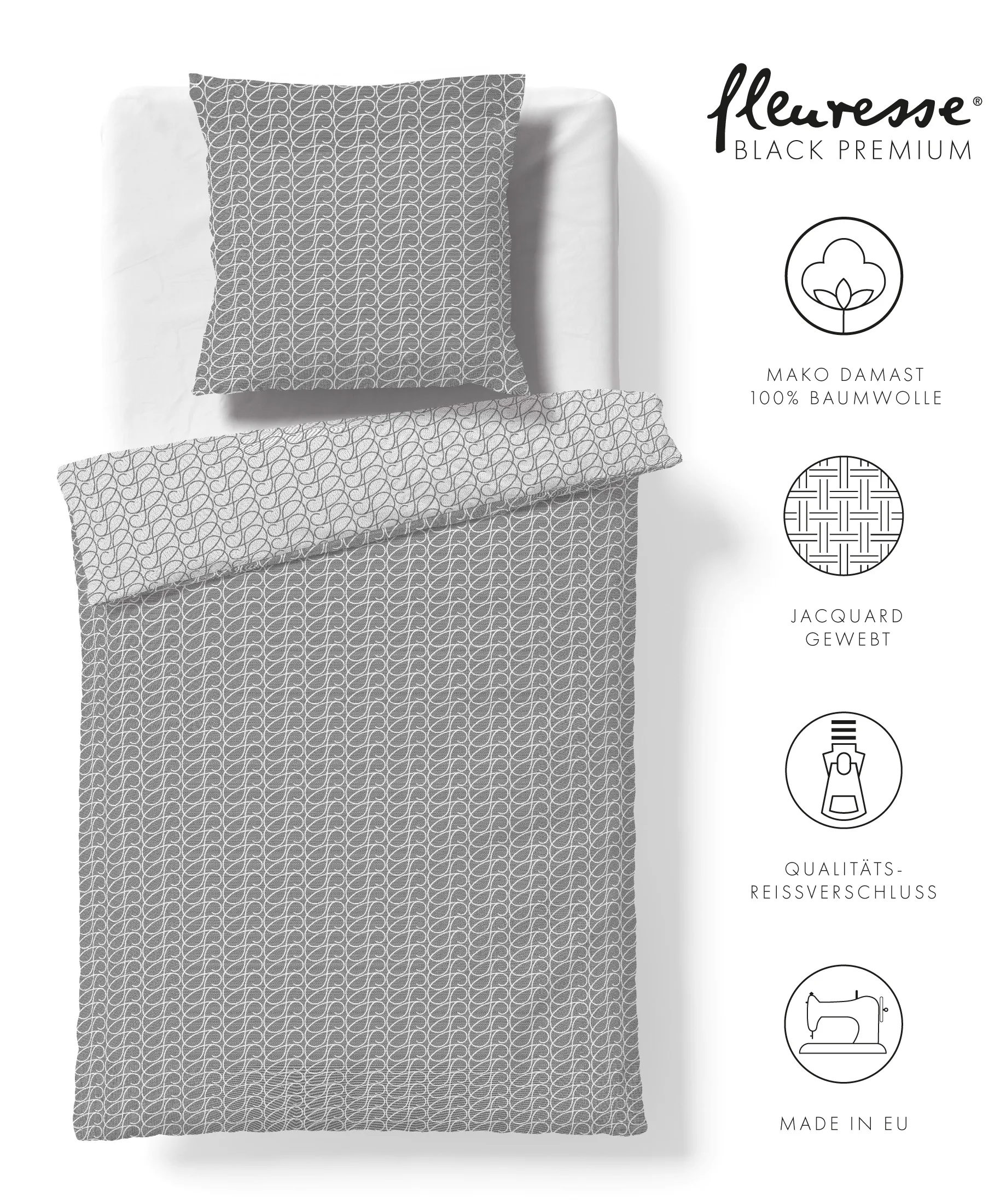 Black Premium Damast Grau – Freisteller